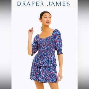 Draper James Ditsy Blue Floral Peplum Top